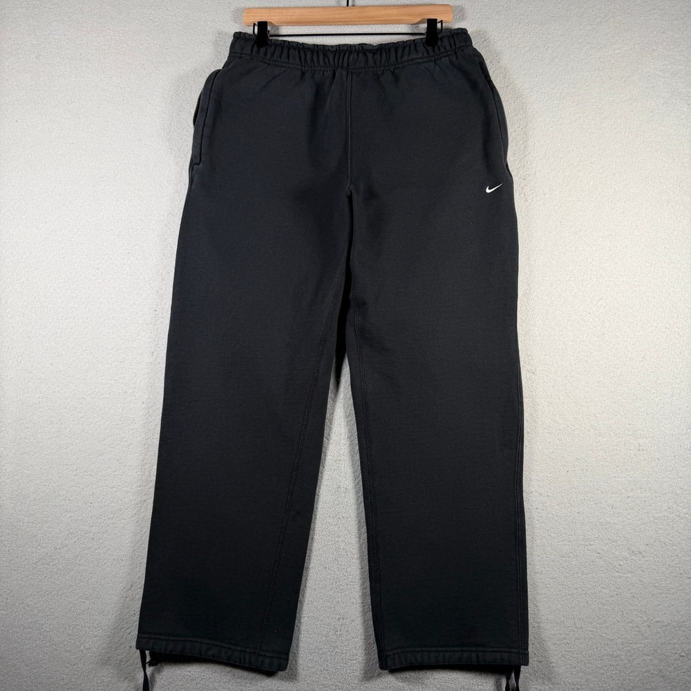Nike Solo Swoosh Mens Fleece Pants Black Straight Leg HV1090-010 Size M
